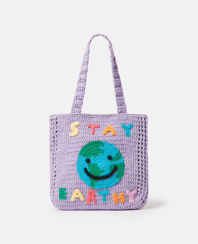 Stella Mccartney Stay Earthy Graphic Knitted Tote Bag