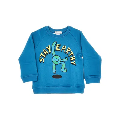 Stella Mccartney 'stay Hearty' Crewneck Sweatshirt Kids In Blue