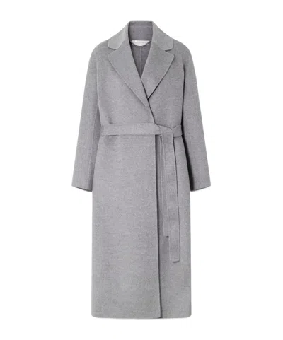 Stella Mccartney Iconic Stella Belted Wool Coat In Gray
