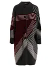 Stella Mccartney Stripe Wool Long Sweater Coat In Multi