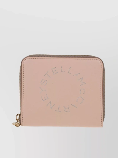 Stella Mccartney Compact Zip Wallet In Eco Alter Mat In Cream
