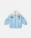Stella Mccartney Stella Graphic Bomber Jacket In Sky Blue