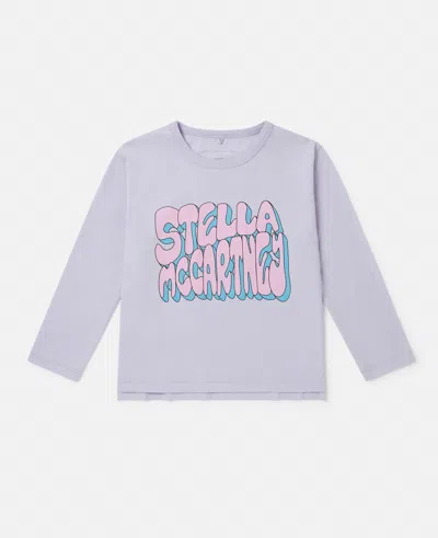 Stella Mccartney Stella Graphic Long-sleeve T-shirt In Lilac Multicolor