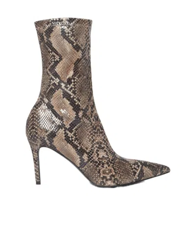 Stella Mccartney Stella Iconic Python-print Boots In Black