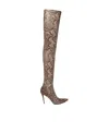 Stella Mccartney Stella Iconic Python-print Boots In Brown