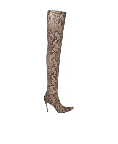Stella Mccartney Stella Iconic Python-print Boots In Brown