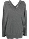 Stella Mccartney Stella Iconics V-neck Jumper In Grey