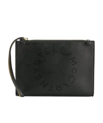 Stella Mccartney Stella Logo Clutch Bag In Black