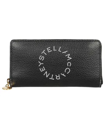 Stella Mccartney Stella Logo Continental Wallet In Black