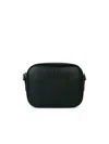Stella Mccartney Black Alter Mat Mini Stella Logo Crossbody Bag In Green
