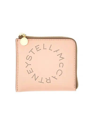 Stella Mccartney Stella Logo Eco Zipped Wallet In Powder