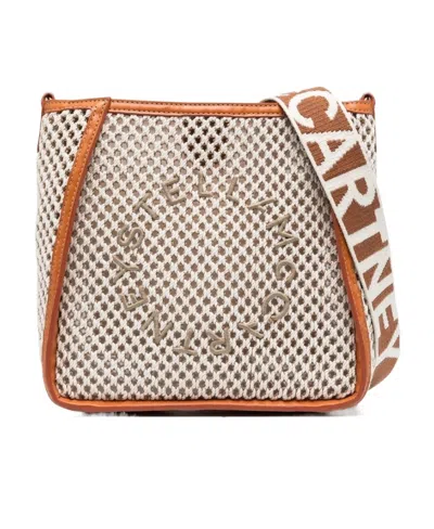Stella Mccartney Stella Logo Embroidered Shoulder Bag In Nude
