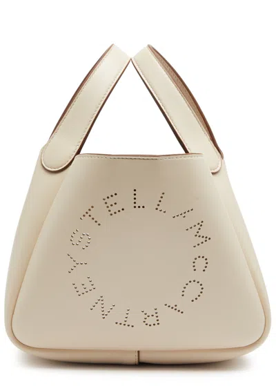 Stella Mccartney Stella Logo Faux Leather Cross-body Bag In Metallic