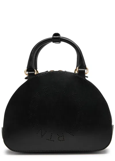 Stella Mccartney Stella Logo Faux Leather Top Handle Bag In Black