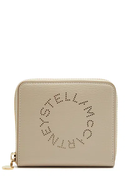 Stella Mccartney Stella Logo Faux Leather Wallet In Cream