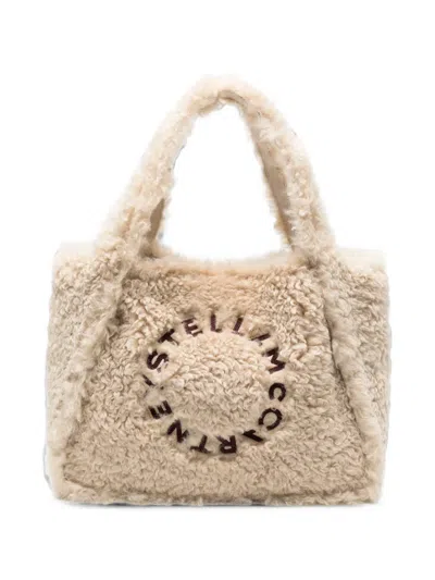 Stella Mccartney Stella Logo Faux-shearling Tote Bag In Pattern