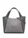 Stella Mccartney Stella Logo Felt Tote Bag In Grey