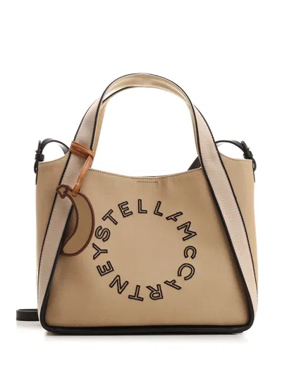 Stella Mccartney Stella Logo Hand Bag In Beige