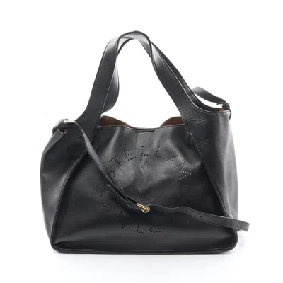 Stella Mccartney Stella Logo Handbag Tote Bag Fake Leather 2way In Black