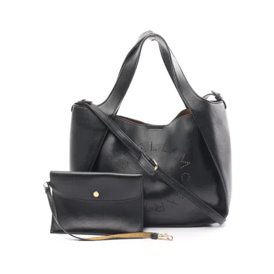 Stella Mccartney Stella Logo Handbag Tote Bag Fake Leather 2way In Black