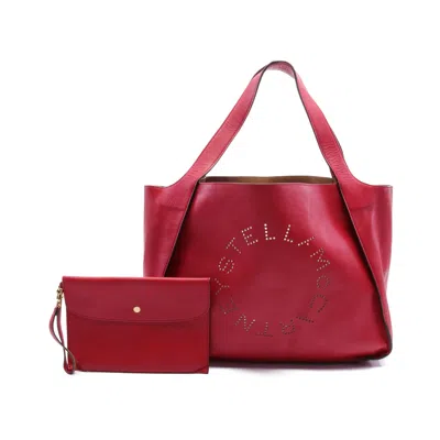 Stella Mccartney Stella Logo Handbag Tote Bag Fake Leather Red