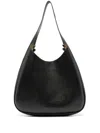 Stella Mccartney Stella Mc Cartney Black Leather Hobo Bag With Logo In Black