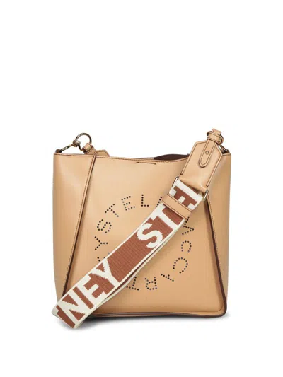 Stella Mccartney Stella Logo Mini Crossbody Bag In Beige