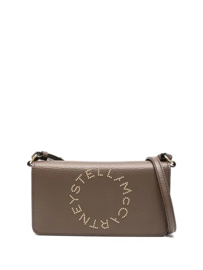 Stella Mccartney Stella Logo Mini Crossbody Bag In Brown