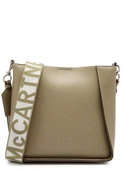 Stella Mccartney Stella Logo Mini Faux-leather Cross-body Bag In Brown
