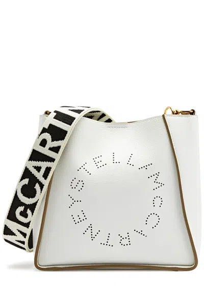 Stella Mccartney Stella Logo Mini Faux Leather Cross-body Bag In White