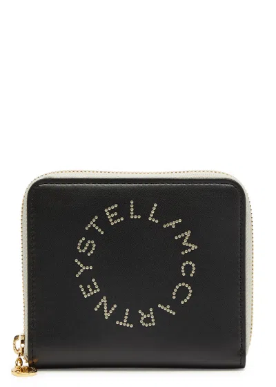 Stella Mccartney Stella Logo Mini Faux Leather Wallet In Black