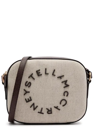 Stella Mccartney Stella Logo Panelled Canvas Camera Bag In Brown