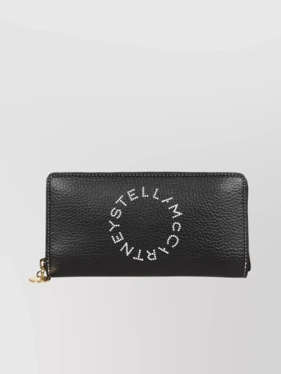 Stella Mccartney Stella Logo Perforated Wallet In Black