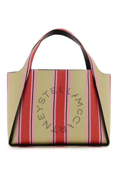 Stella Mccartney Stella Mc Cartney 'stella Logo' Raffia Tote Bag In Mixed Colours