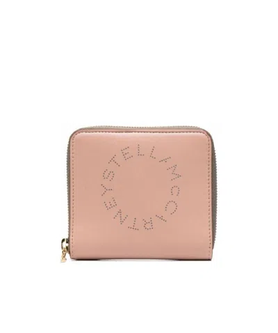 Stella Mccartney Stella Logo Zip-around Wallet In Nude