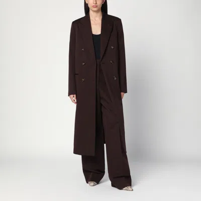 Stella Mccartney Stella Mc Cartney Double Breasted Plum Wool Coat