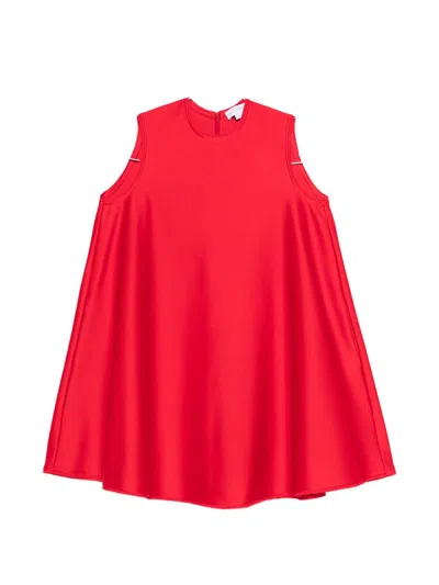 Stella Mccartney A Line Mini Dress High Neckline Pockets In Red