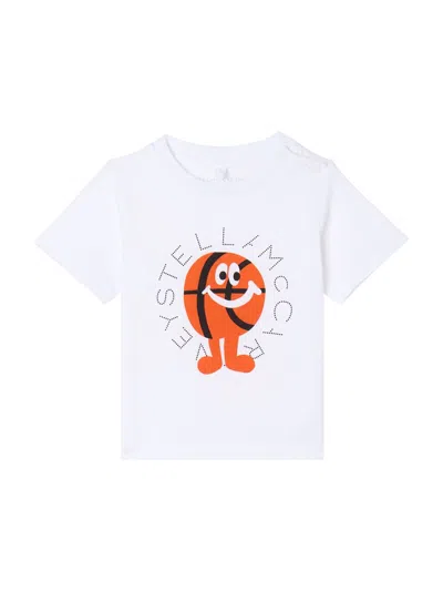 Stella Mccartney "basketball" Logo T-shirt In White