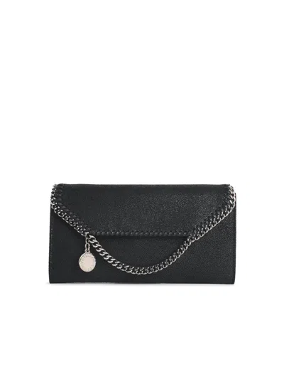 Stella Mccartney Stella Mc Cartney 'continental' Wallet With 'falabella' Flap In Black Eco Pele