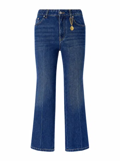 Stella Mccartney Stella Mc Cartney Cropped Kick Jeans In Blue