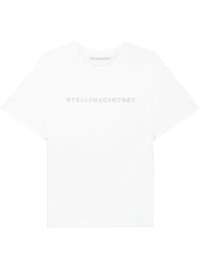 Stella Mccartney Stella Mc Cartney Crystal Embellished Logo T Shirt In White