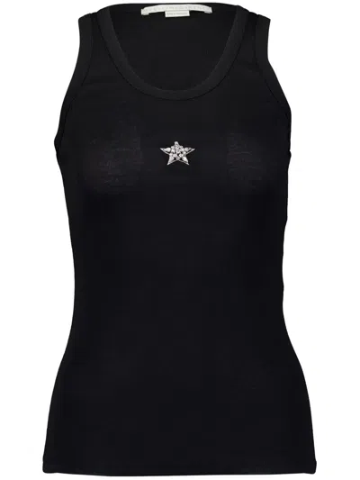 Stella Mccartney Stella Mc Cartney Crystal Mini Star Tank Top In Black