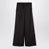 Stella Mccartney Dark Chocolate Wide Leg Pants In Wool