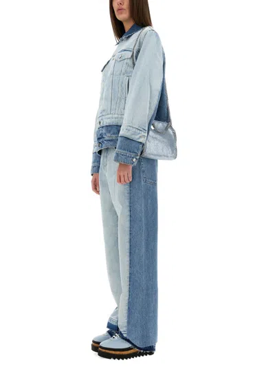 Stella Mccartney Stella Mc Cartney Straight Leg Jeans With Contrasting Panels In Blue
