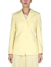 Stella Mccartney Double-breasted Wool-twill Blazer In Yellow