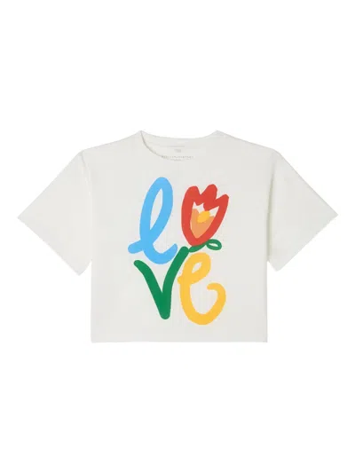 Stella Mccartney "flower Love" T-shirt In White