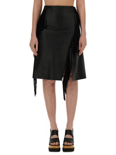 Stella Mccartney Stella Mc Cartney Fringed Skirt In Black