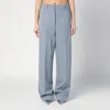 Stella Mccartney Wide-leg Light Grey Falabella Pants With Chain In Grey