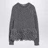 Stella Mccartney Feather Peplum Knitted Wool Sweater