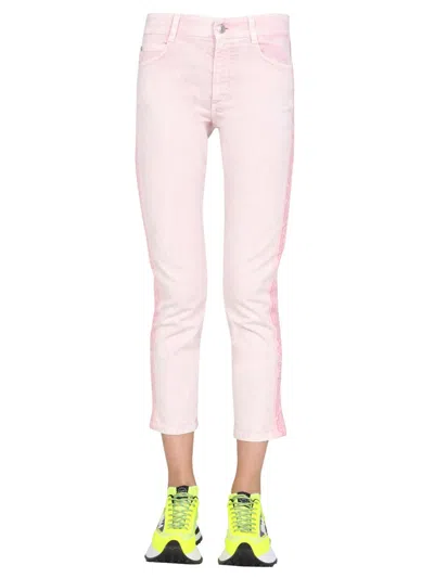 Stella Mccartney Stella Mc Cartney Jeans With Logo Bands In Neutral